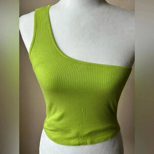 BP Lime Green One-Shoulder Crop Top